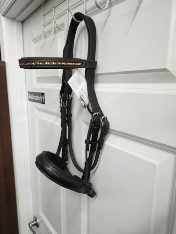 Dressage bridle with bling brow