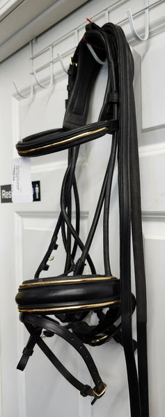 FSS rolled leather dressage bridle w/ reins