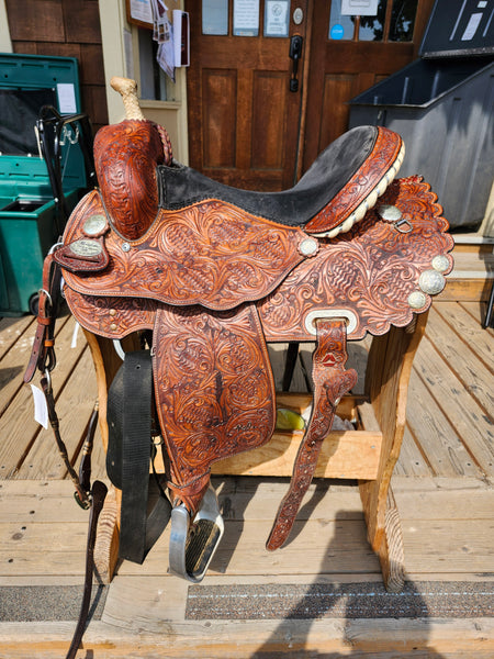 15" Marlene Eddleman by Circle Y Barrel Racing Saddle Package