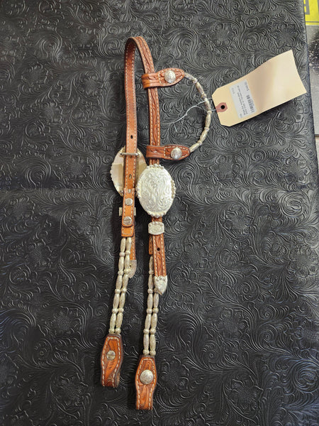 Single Ear Western Silver Show Bridle w/ Ferrules