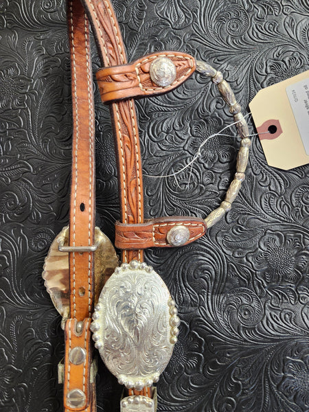 Single Ear Western Silver Show Bridle w/ Ferrules