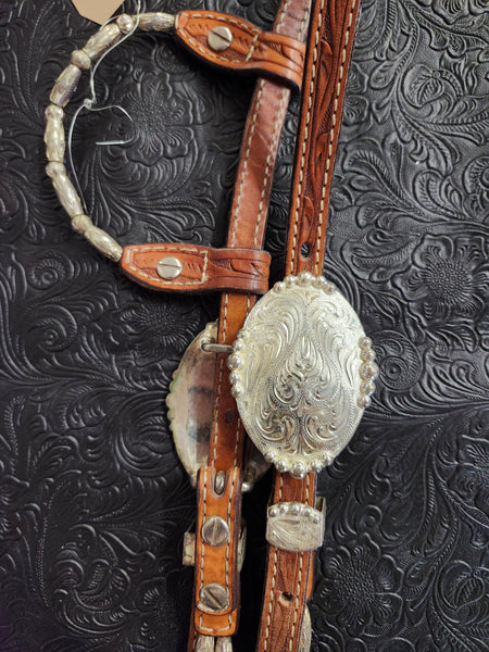 Single Ear Western Silver Show Bridle w/ Ferrules