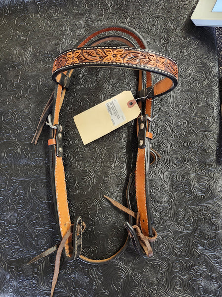 Turquoise Cross by Weaver Floral Tooled Western Bridle