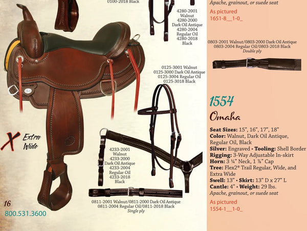 15" Circle Y Omaha Flex2 Western Trail Saddle