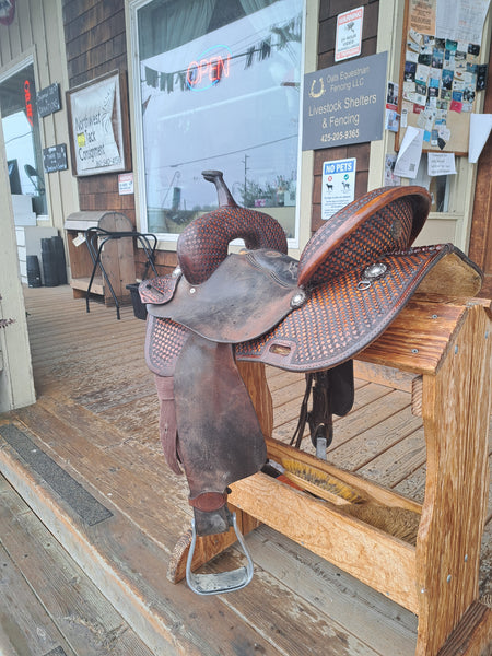 14.5" Double J Pozzi Pro Barrel Racing Saddle
