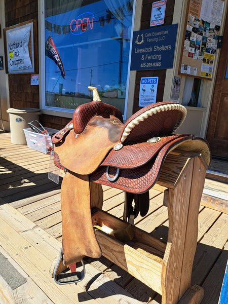 14" About the Horse Black Rhino Barrel Saddle