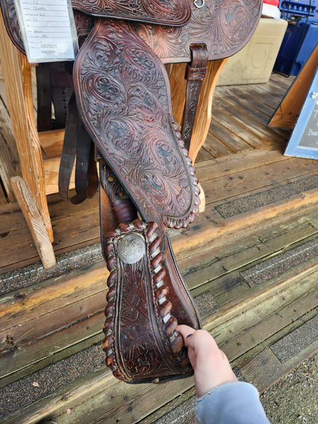 16" Vintage Broken Horn Western Equitation Show Saddle