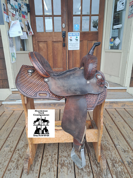 14.5" Double J Pozzi Pro Barrel Racing Saddle