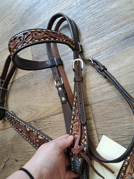 Circle Y Tooled Breast Collar Set