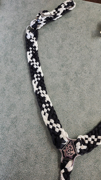 Custom Muletape Breastcollar - White & Black