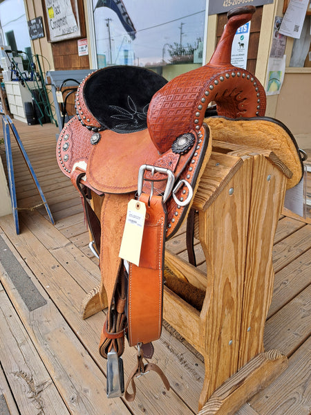 14" Double J Pozzi Pro Racer Barrel Saddle