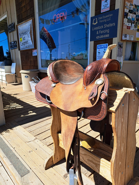 14" About the Horse Black Rhino Barrel Saddle