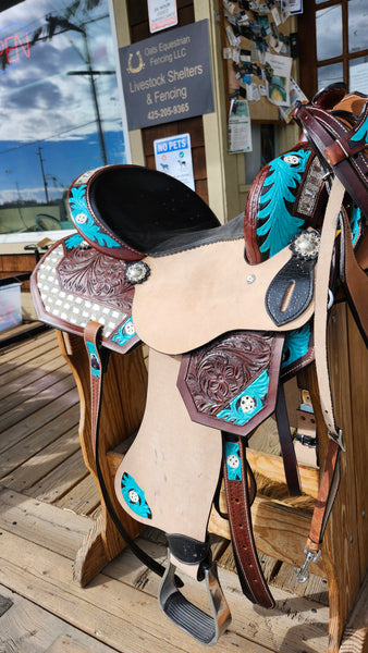 15" Barrel Racing Saddle Package