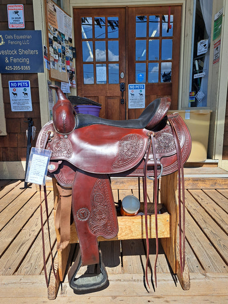 17" Circle Y Basket Flower Trail Saddle