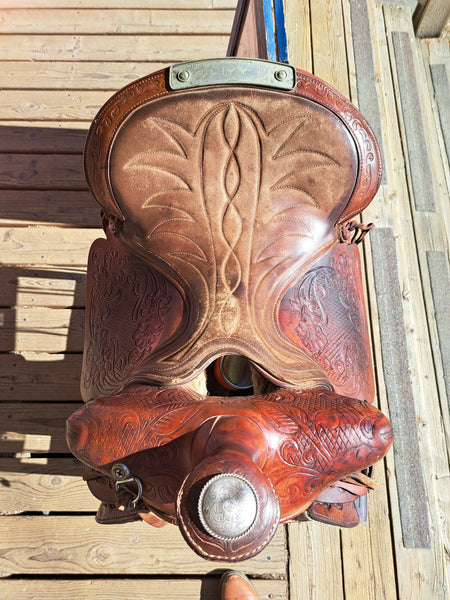 15" Vintage TexTan Western Saddle