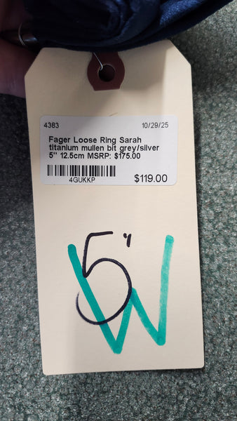 5" Fager loose ring Sara Titanium Mullen Bit