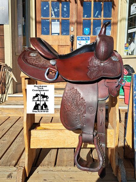 15" Circle Y Calico Western Trail Saddle