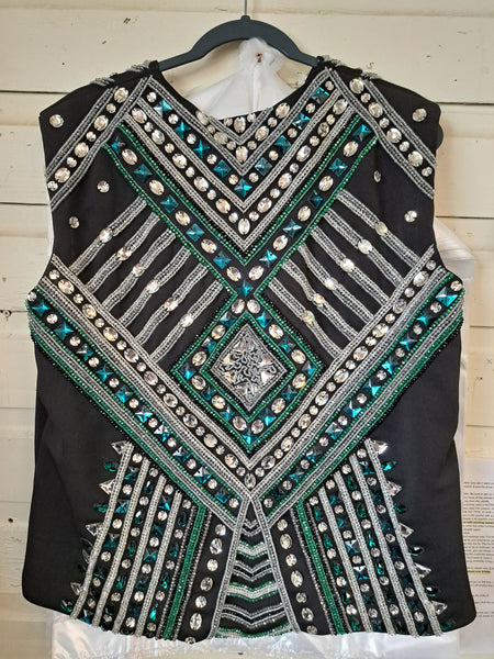 Custom Beaded Western Show Vest XL