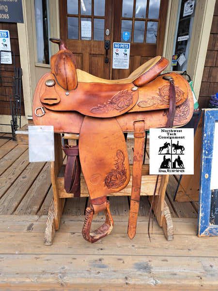 16" Hereford Tex Tan Flex Tree Trail Saddle Western Saddle