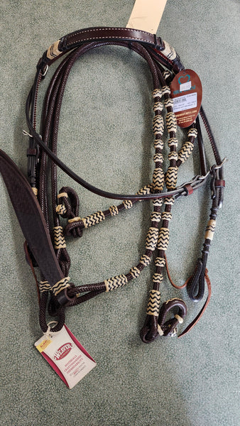 Turquoise Cross Headstall & Romal Reins Set