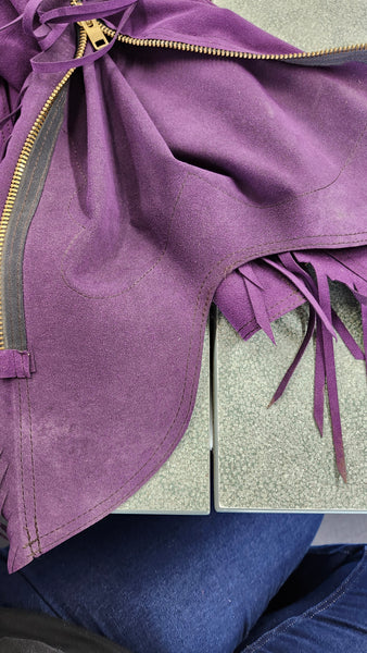 Dry Creek Designs Ultrasuede Chaps w/ Fringe and Belt