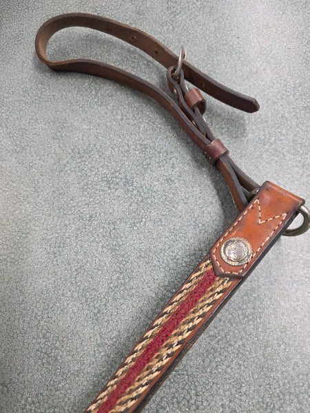 Western breast collar w/ horsehair & silver conchos