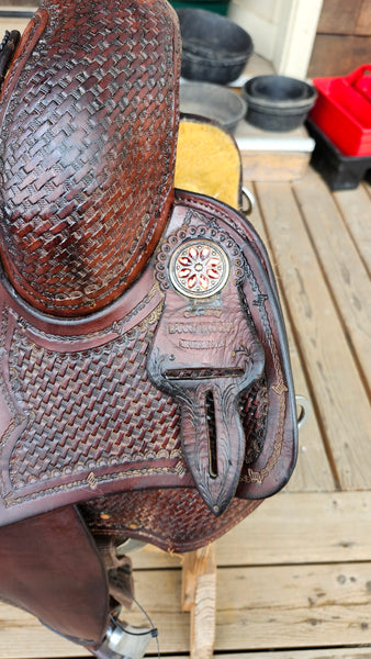 ON TRIAL 16" Jim Taylor Larry Trocha Cowhorse Saddle