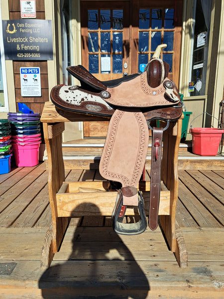 13" Double T Cowhide Barrel Saddle