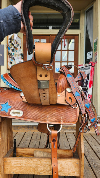 ON TRIAL 15" Texas Saddlery Barrel Saddle Package