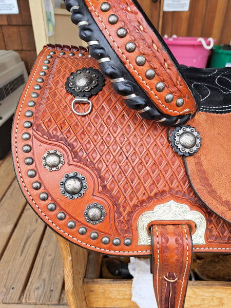 14" Double J Pozzi Pro Racer Barrel Saddle