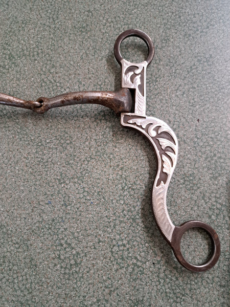 Western shanked bit with silver accents
