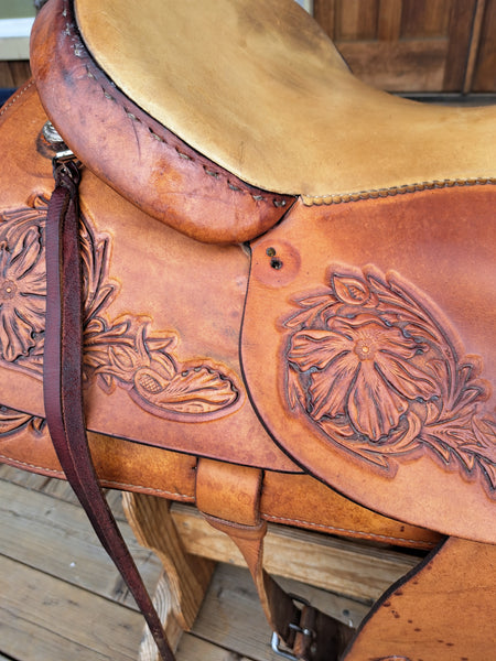 16" Hereford Tex Tan Flex Tree Trail Saddle Western Saddle