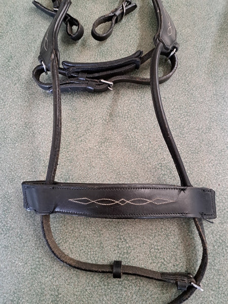 Horse Ergonomic English bridle with fancy Stitch