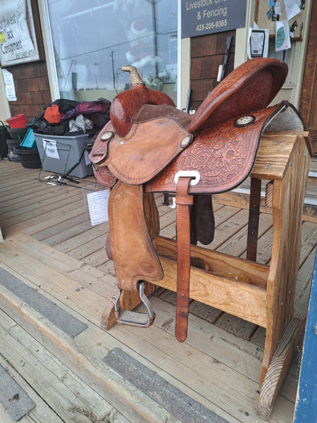 15" Hereford Tex Tan Barrel Racing Saddle