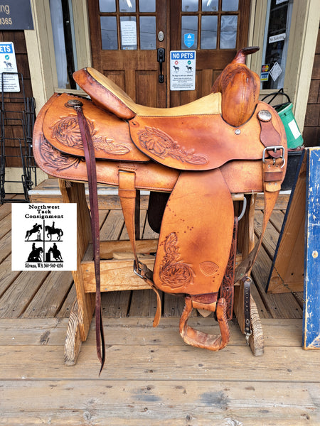 16" Hereford Tex Tan Flex Tree Trail Saddle Western Saddle