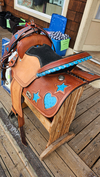 ON TRIAL 15" Texas Saddlery Barrel Saddle Package