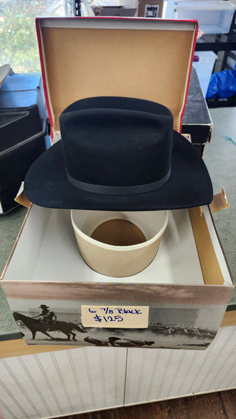 Stallion by Stetson Hat - Black, 6 7/8