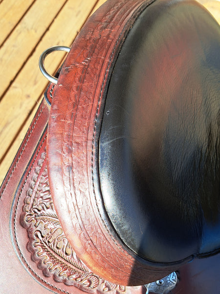15" Circle Y Calico Western Trail Saddle