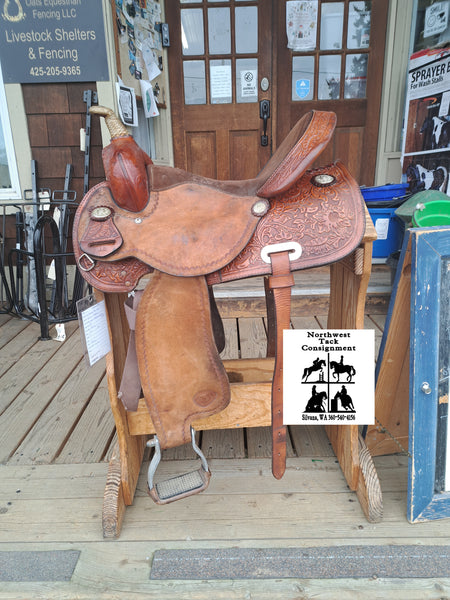 15" Hereford Tex Tan Barrel Racing Saddle