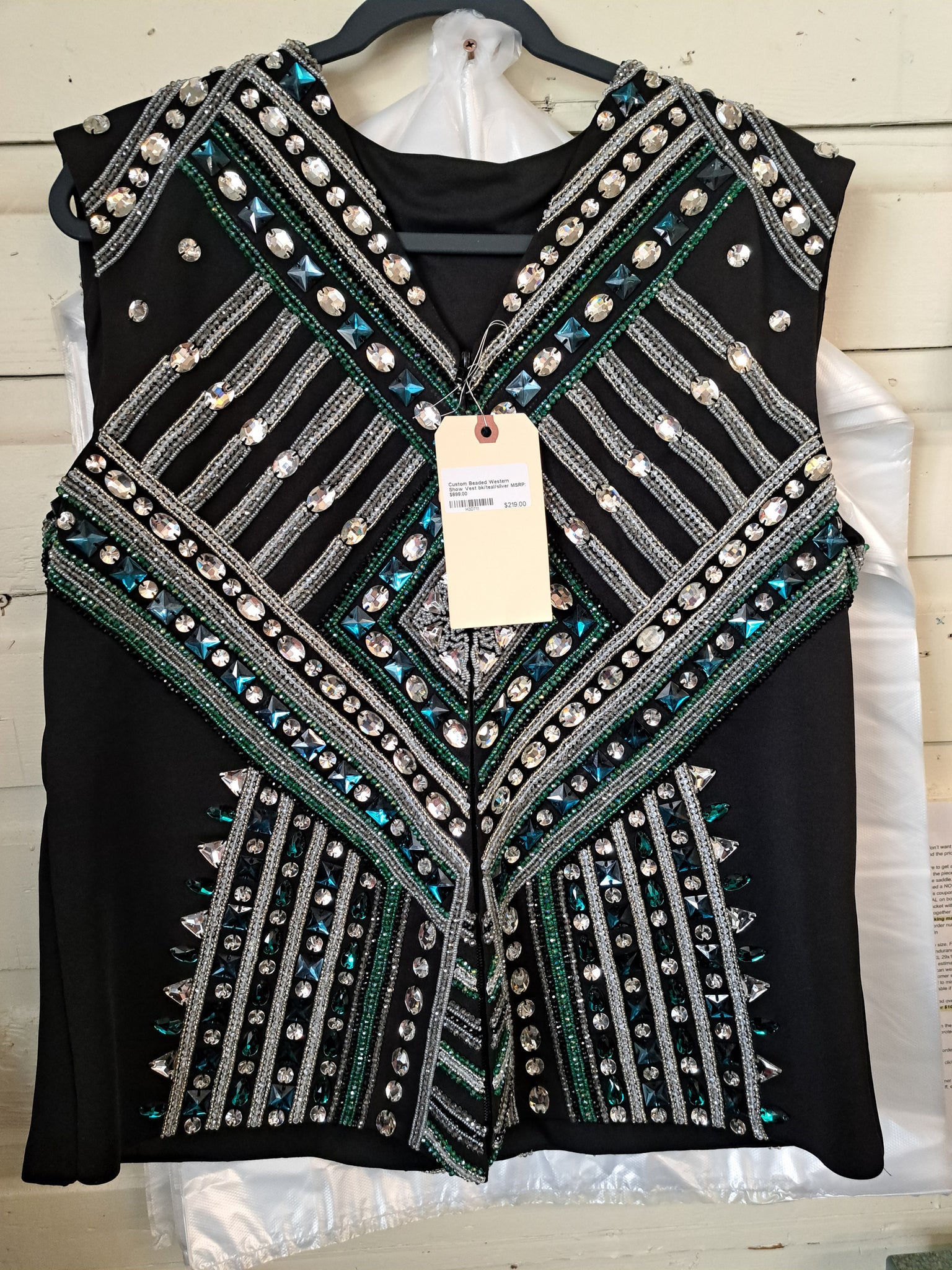 Custom Beaded Western Show Vest XL