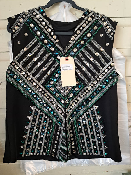 Custom Beaded Western Show Vest XL