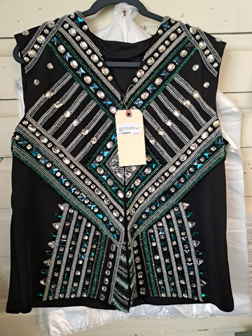 Custom Beaded Western Show Vest XL