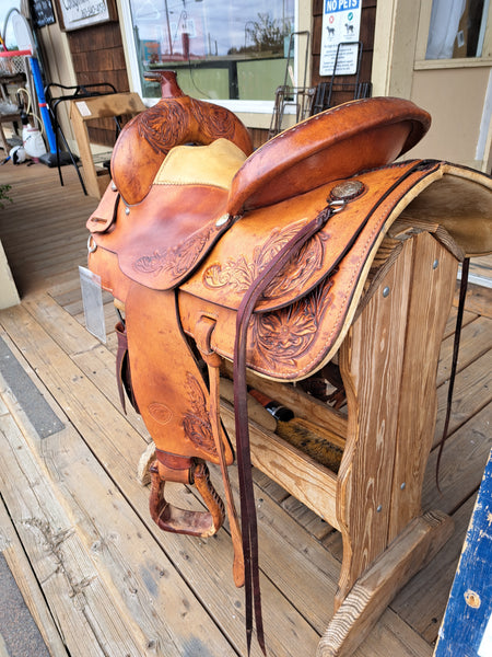 16" Hereford Tex Tan Flex Tree Trail Saddle Western Saddle