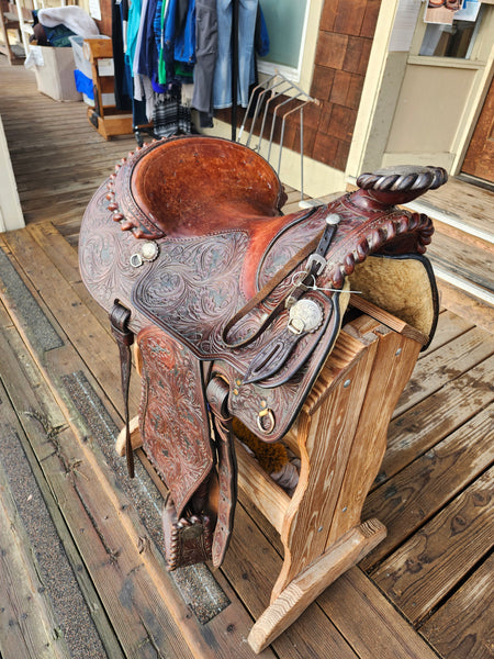 16" Vintage Broken Horn Western Equitation Show Saddle