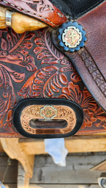 15" Hereford Tex Tan Barrel Saddle