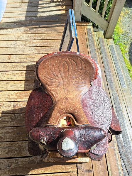 15.5" Vintage Hereford Tex Tan Western Saddle