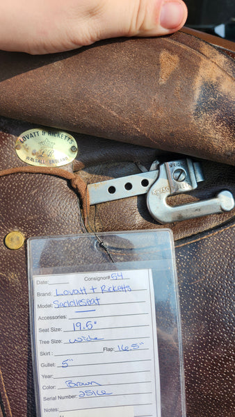 19.5" Lovatt & Ricketts Saddleseat Cutback Saddle