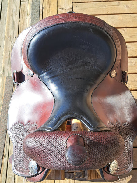15" Circle Y Calico Western Trail Saddle