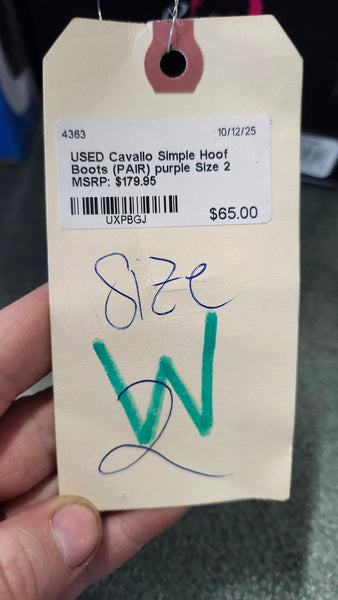 USED Size 2 Cavallo Simple Hoof Boot
