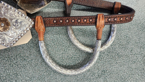 Blue Ribbon double ear Western show bridle